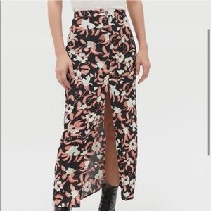 Urban Outfitters Ruth Floral Maxi Skirt Button Front Small